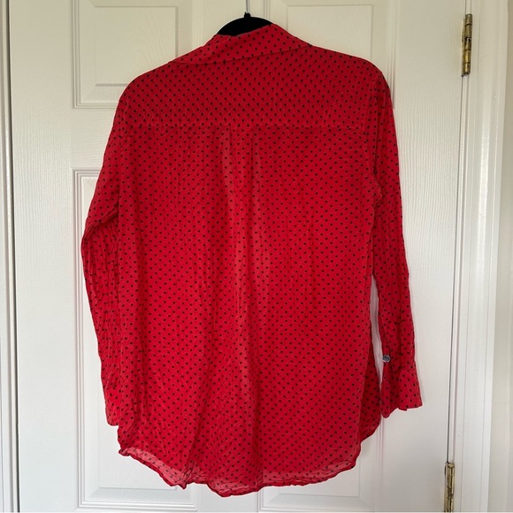 Equipment Red Patterned Button Down Size Small - Picture 6 of 7